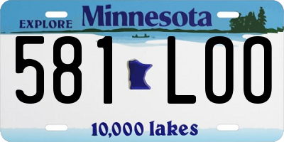 MN license plate 581LOO