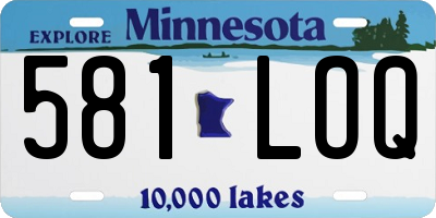MN license plate 581LOQ