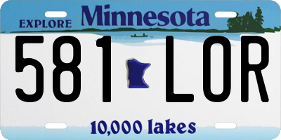 MN license plate 581LOR