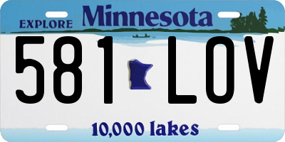 MN license plate 581LOV