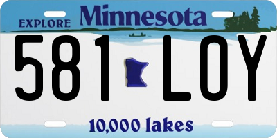 MN license plate 581LOY