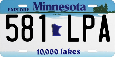 MN license plate 581LPA
