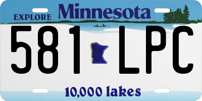 MN license plate 581LPC