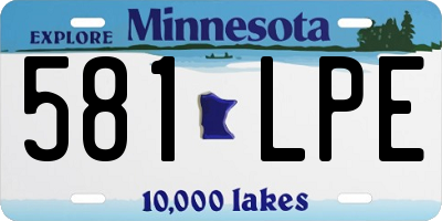 MN license plate 581LPE