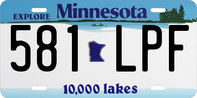 MN license plate 581LPF