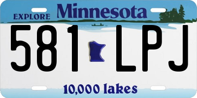 MN license plate 581LPJ