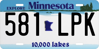 MN license plate 581LPK