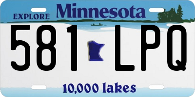 MN license plate 581LPQ