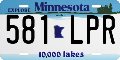 MN license plate 581LPR