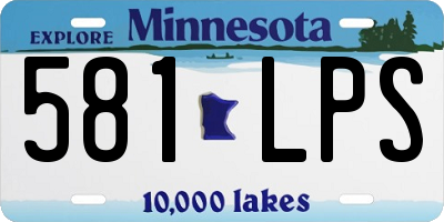 MN license plate 581LPS
