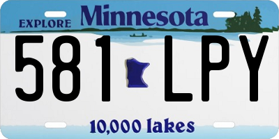MN license plate 581LPY