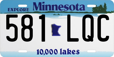 MN license plate 581LQC