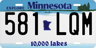 MN license plate 581LQM