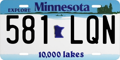 MN license plate 581LQN