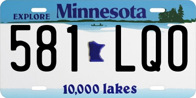 MN license plate 581LQO