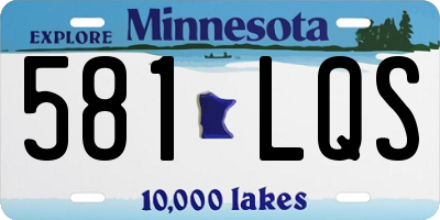 MN license plate 581LQS