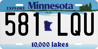 MN license plate 581LQU