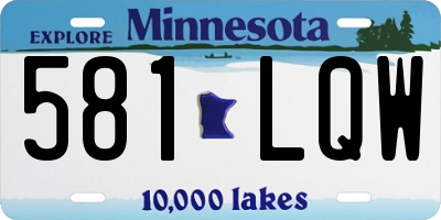 MN license plate 581LQW