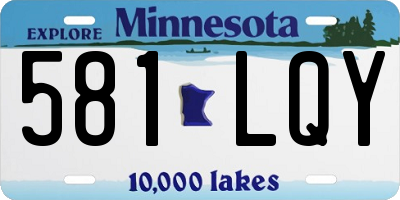 MN license plate 581LQY