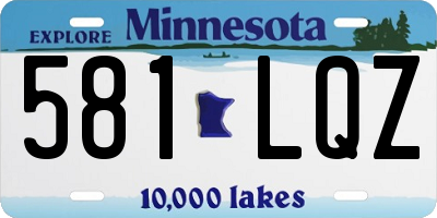 MN license plate 581LQZ