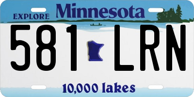 MN license plate 581LRN