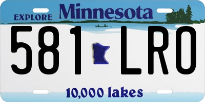 MN license plate 581LRO