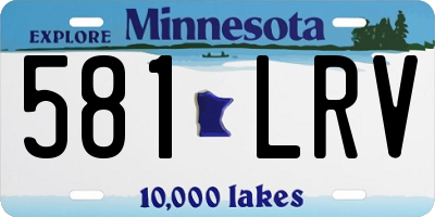 MN license plate 581LRV