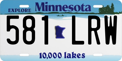 MN license plate 581LRW