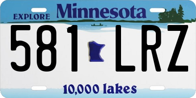MN license plate 581LRZ
