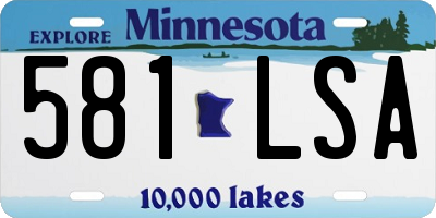 MN license plate 581LSA