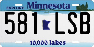 MN license plate 581LSB