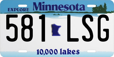 MN license plate 581LSG