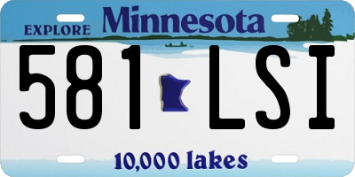 MN license plate 581LSI