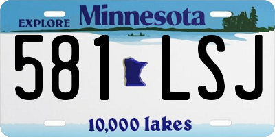 MN license plate 581LSJ