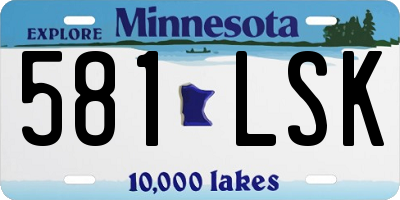 MN license plate 581LSK