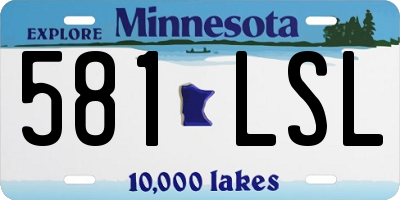 MN license plate 581LSL