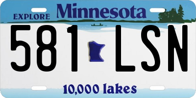 MN license plate 581LSN