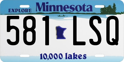 MN license plate 581LSQ