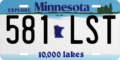 MN license plate 581LST