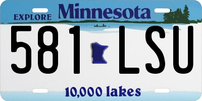 MN license plate 581LSU