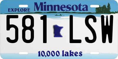 MN license plate 581LSW