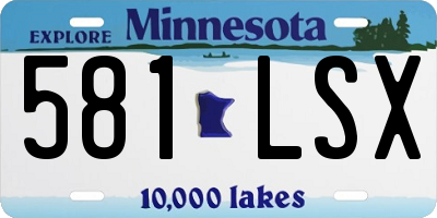 MN license plate 581LSX