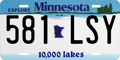 MN license plate 581LSY