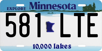 MN license plate 581LTE