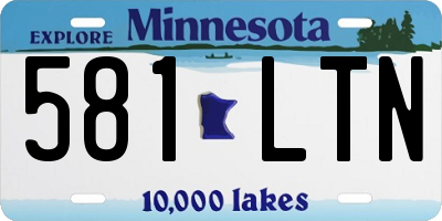MN license plate 581LTN