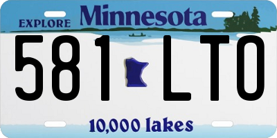 MN license plate 581LTO