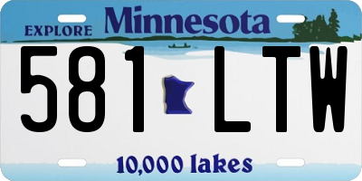 MN license plate 581LTW