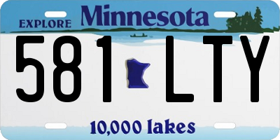 MN license plate 581LTY