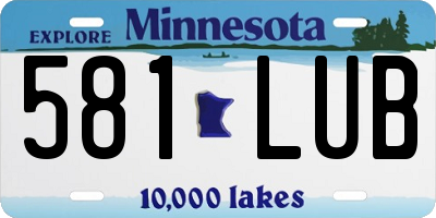 MN license plate 581LUB