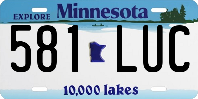 MN license plate 581LUC